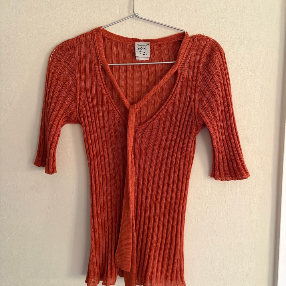 Baserange V-Neck Sweater in Rust Orange Garmentory